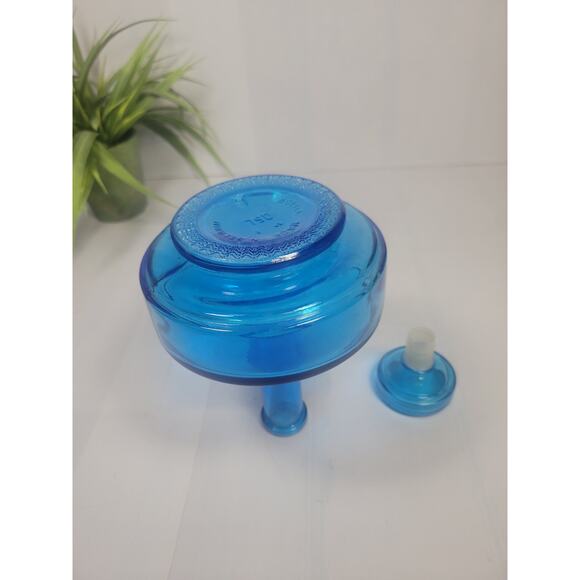 Vintage Blue Glass Decanter w/Stopper, Made In Belgium - Picture 4 of 5